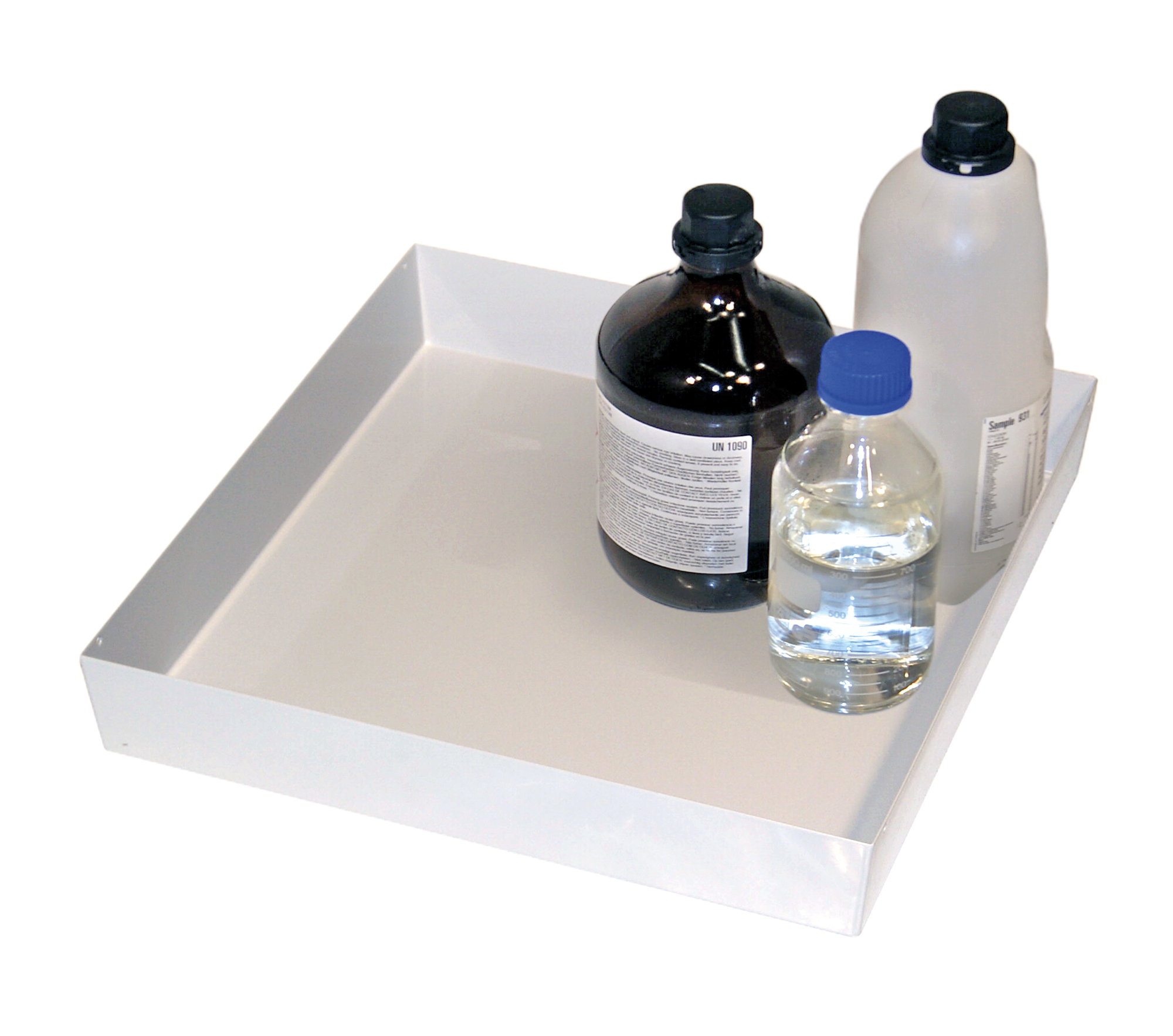 Wannenboden Standard für Sicherheitsschränke S30, pulverbeschichtetes Stahlblech Lichtgrau RAL 7035, Maße 468x500x69 mm