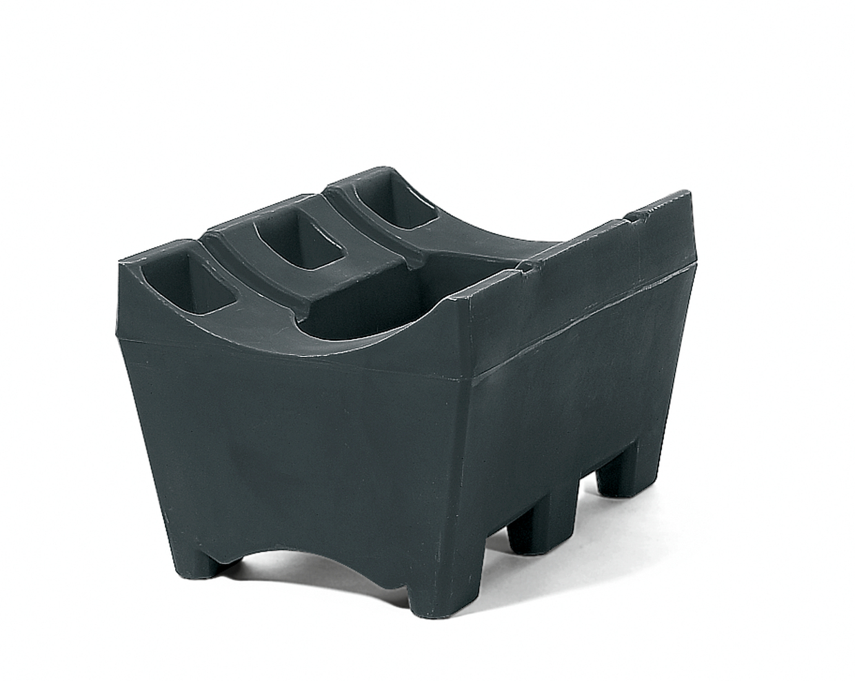 Fassbock für 60-l und 200-l-Fässer, PE Schwarz, Maße 620x473x390 mm