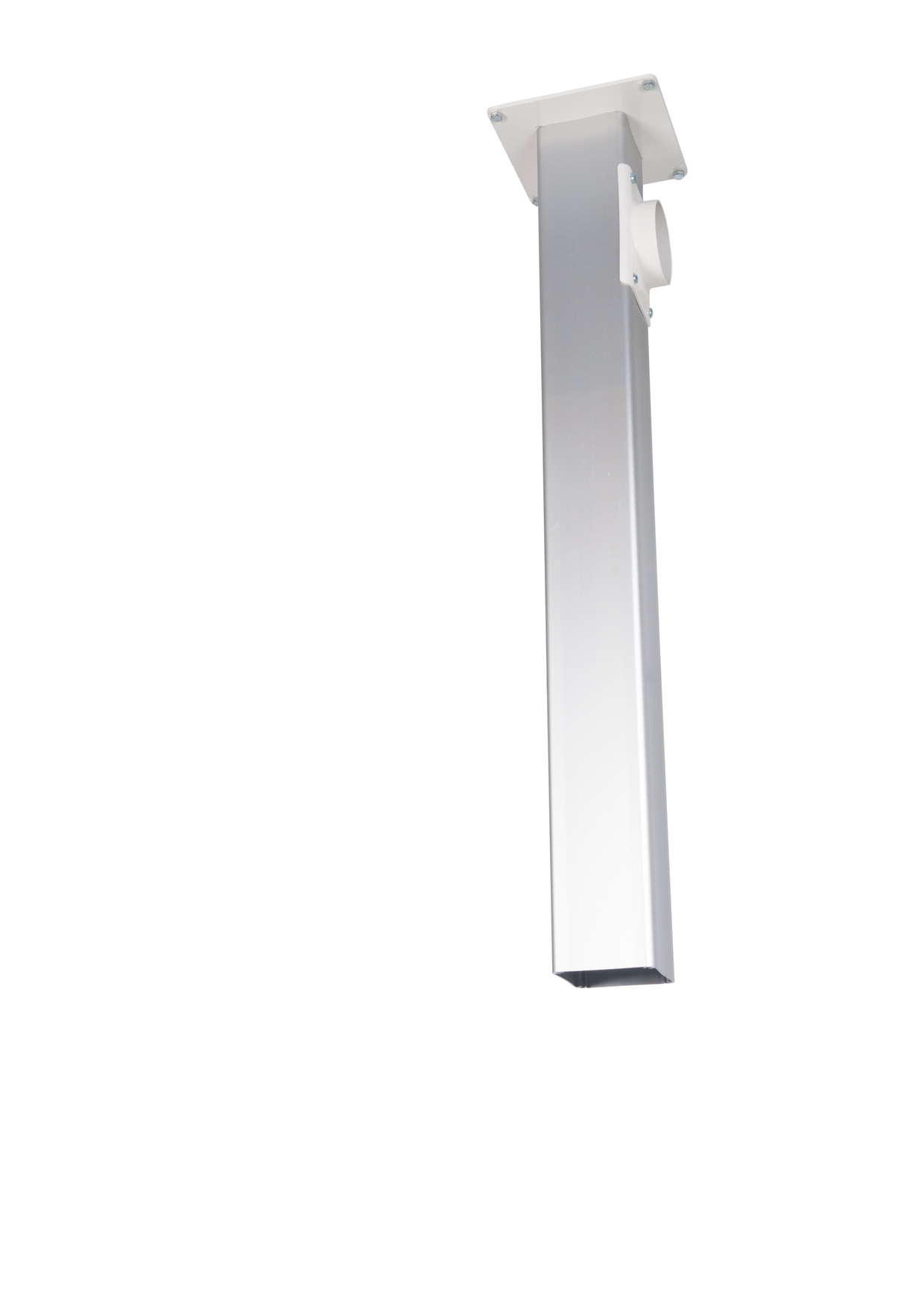 Deckenhalterung für Quellenabsaugung Labor 10149 und 10150, eloxiertes Aluminium, Maße 107x107x250 mm