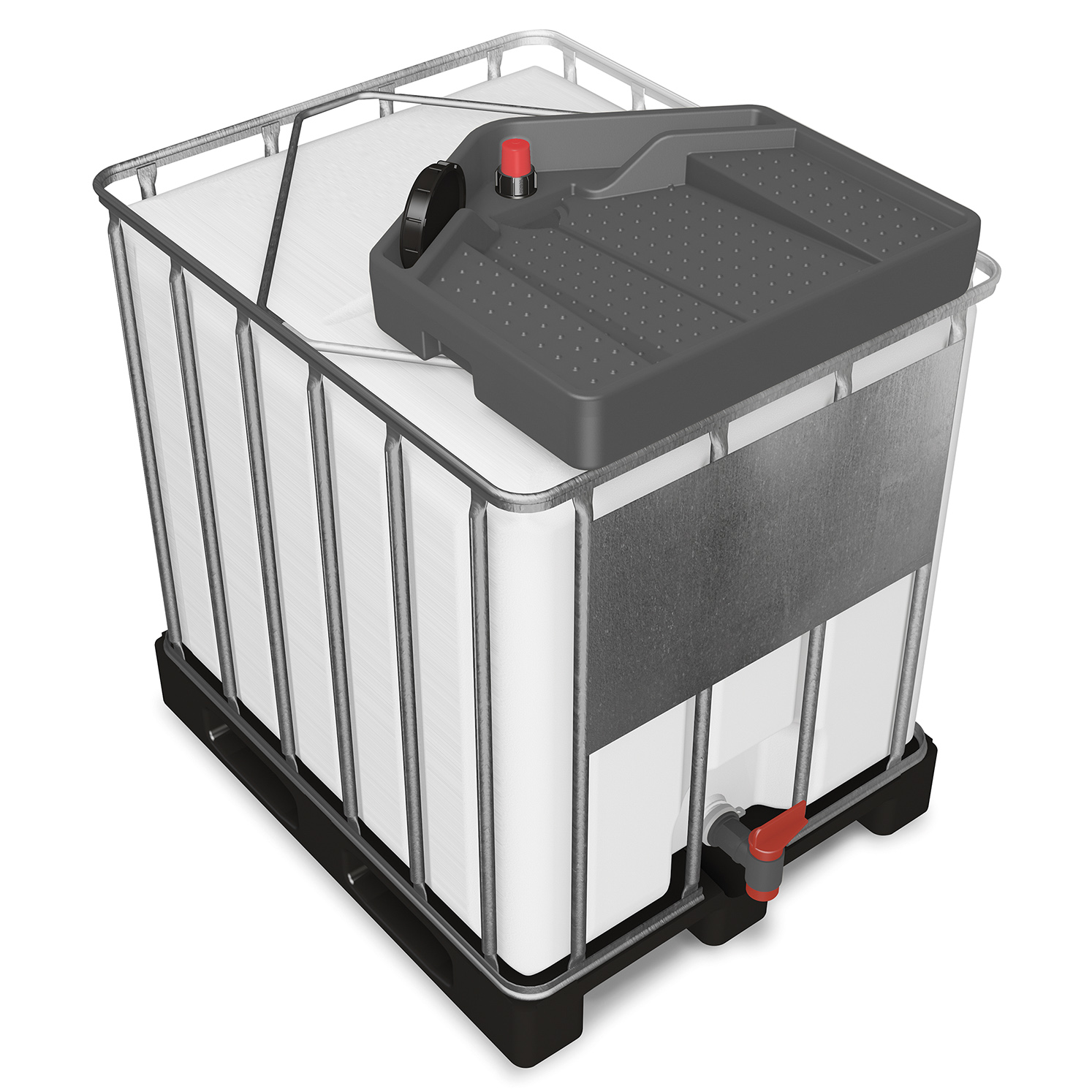 IBC-Trichter, PE, Anthrazitgrau RAL 7016, Inhalt 15,00Liter, Maße 790x730x175 mm