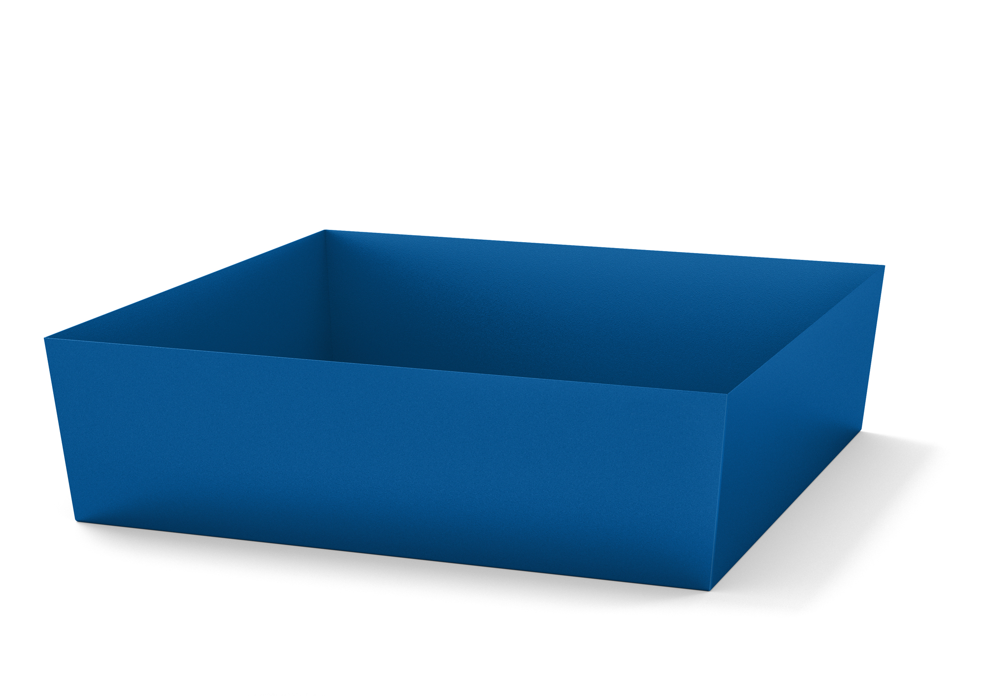 Regalwanne, Stahl pulverbeschichtet Enzianblau RAL 5010, Maße 1240x1210x330 mm