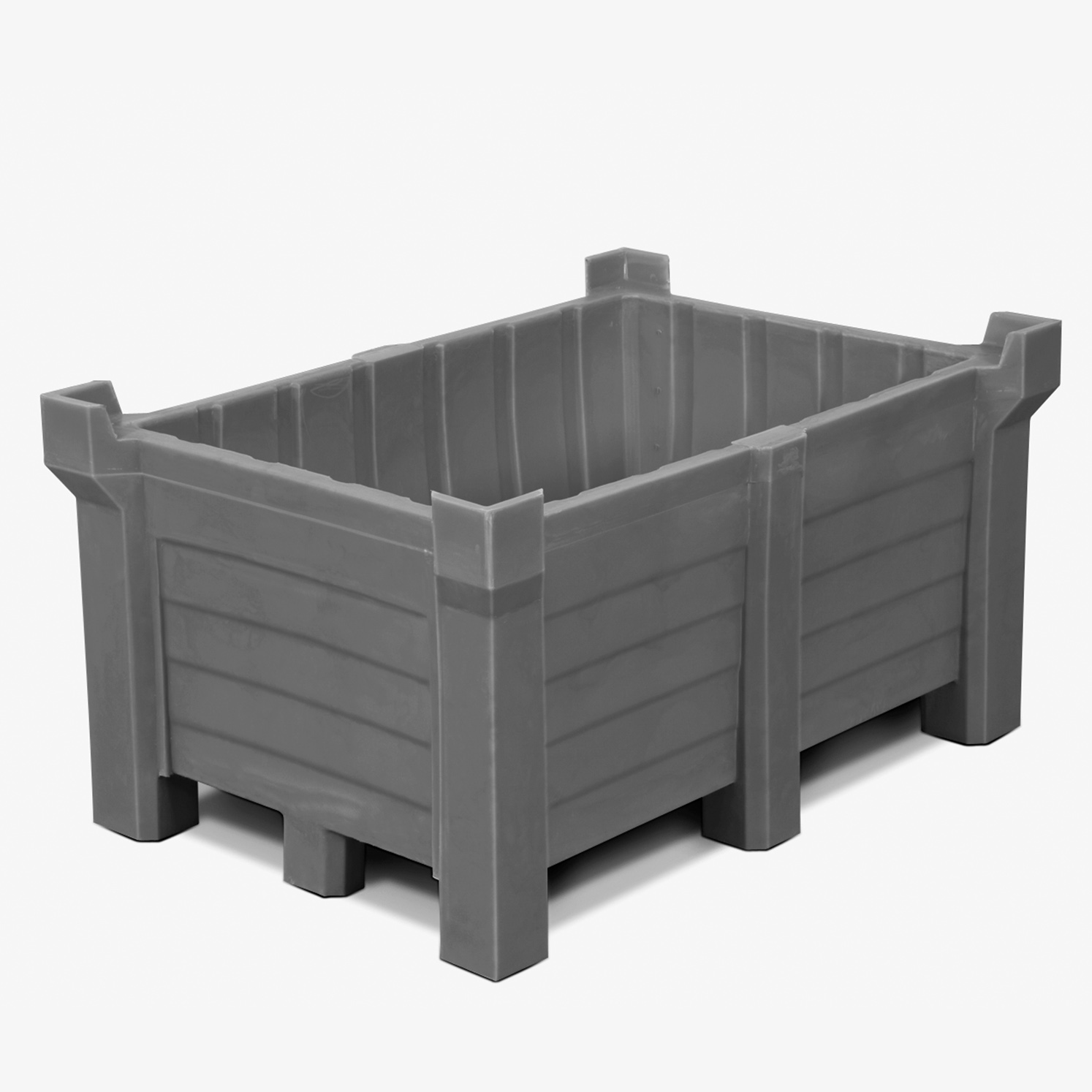 Stapelbehälter, PE, Grau, Inhalt 90,00Liter, Maße 800x500x500 mm