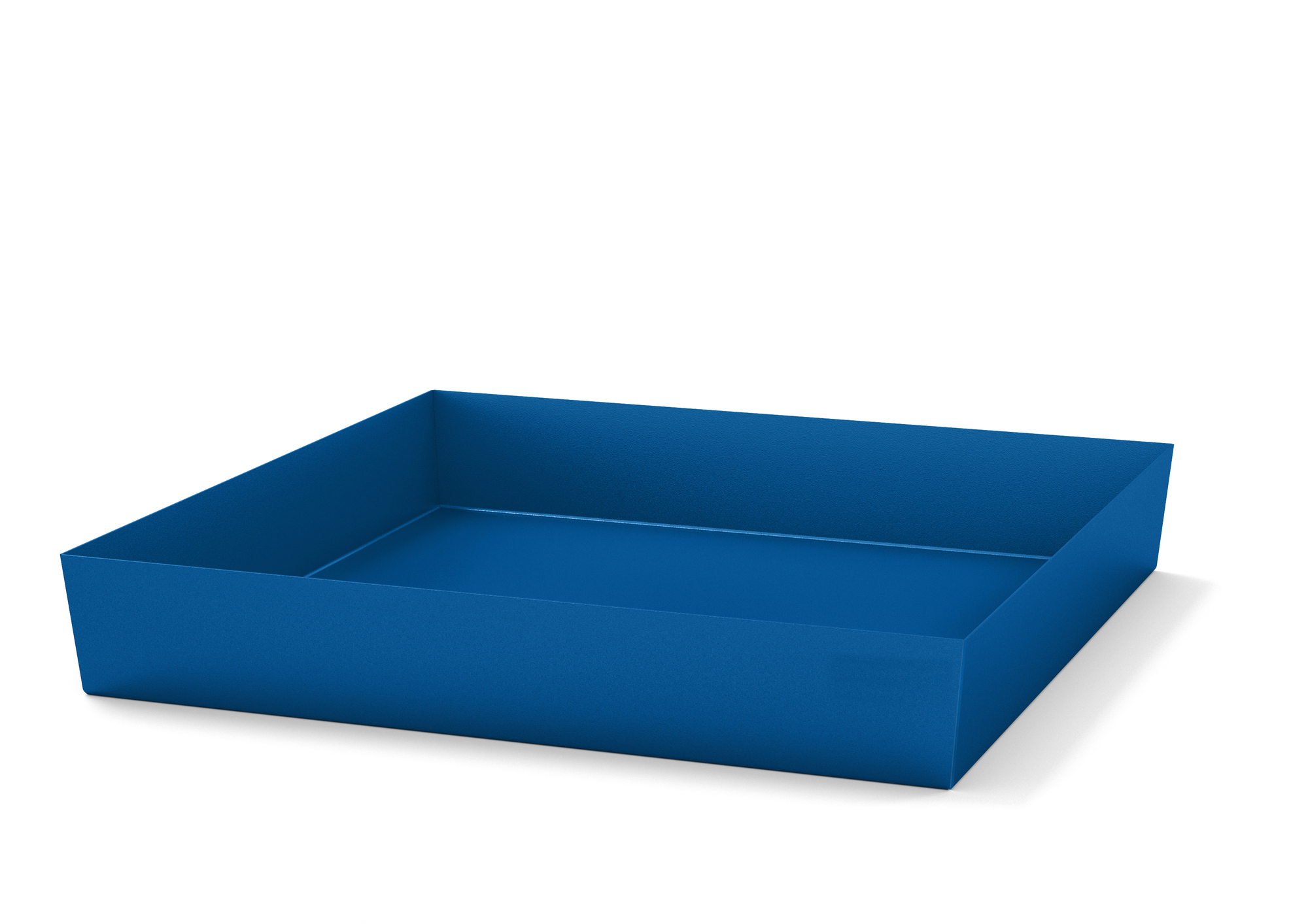 Regalwanne, Stahl pulverbeschichtet Enzianblau RAL 5010, Maße 1236x1210x190 mm